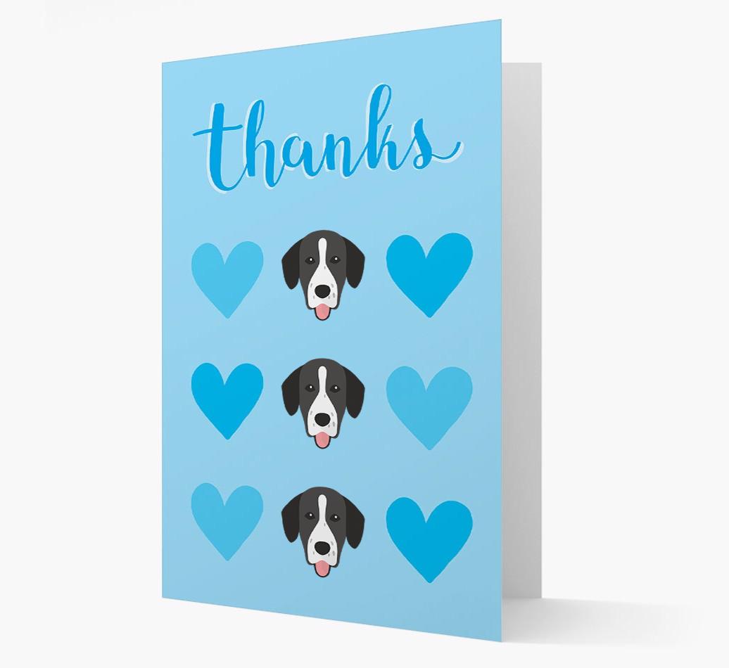 'Thanks' Heart Pattern Card with {breedFullName} Icon