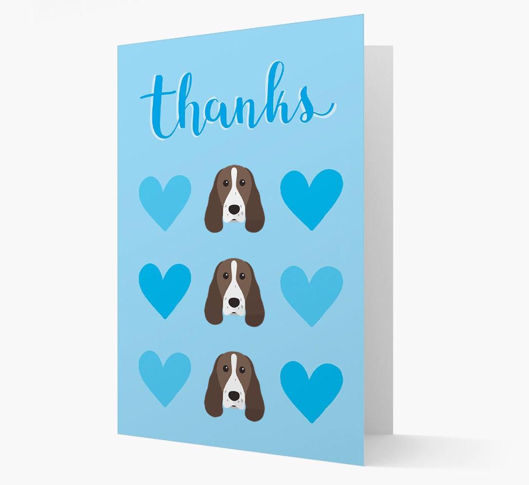 'Thanks' Heart Pattern Card with {breedFullName} Icon