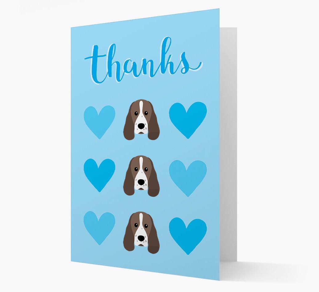 'Thanks' Heart Pattern Card with {breedFullName} Icon