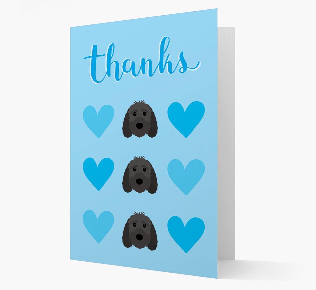 'Thanks' Heart Pattern Card with {breedFullName} Icon