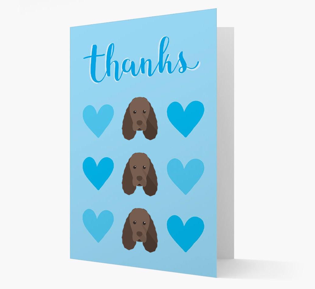 'Thanks' Heart Pattern Card with {breedFullName} Icon