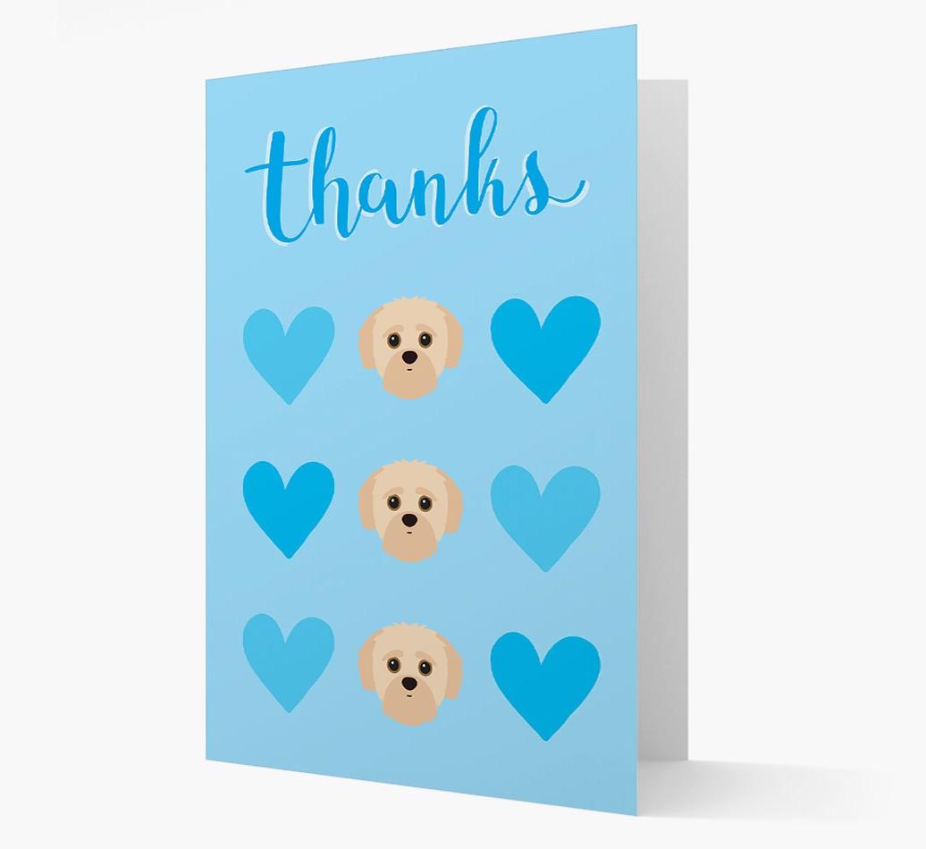 'Thanks' Heart Pattern Card with {breedFullName} Icon