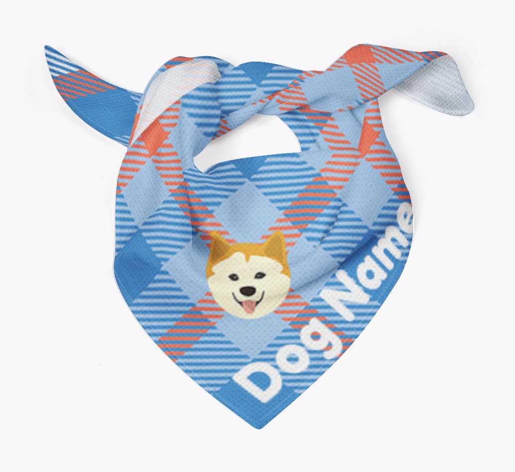 Personalised Tartan Dog Bandana for {dogsName}