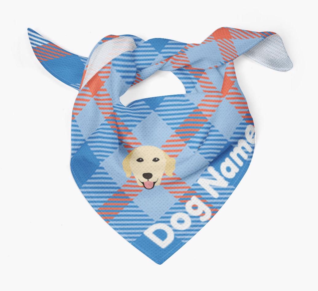 Personalized Plaid Dog Bandana for {dogsName}