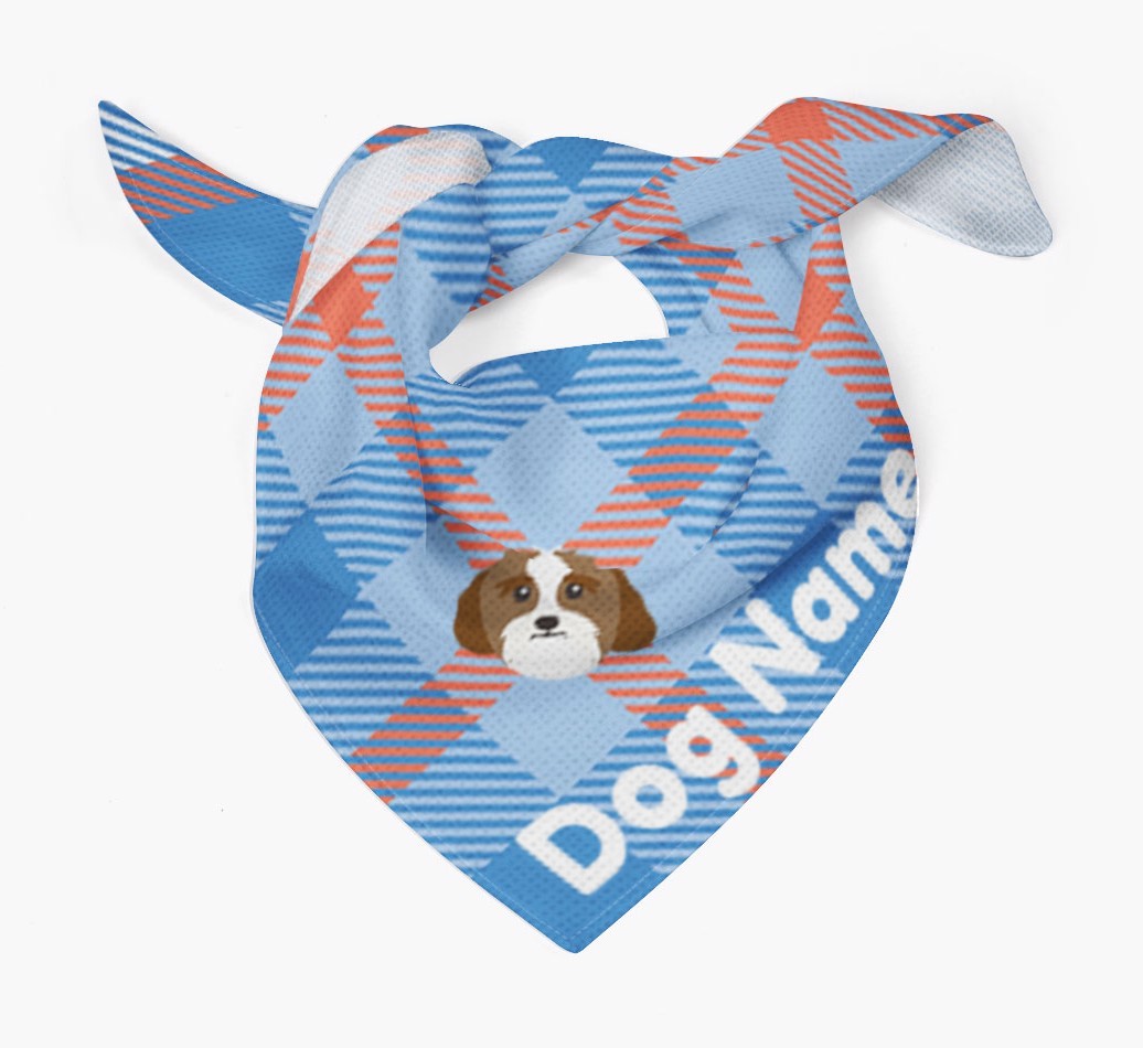 Personalised Tartan Dog Bandana for {dogsName}