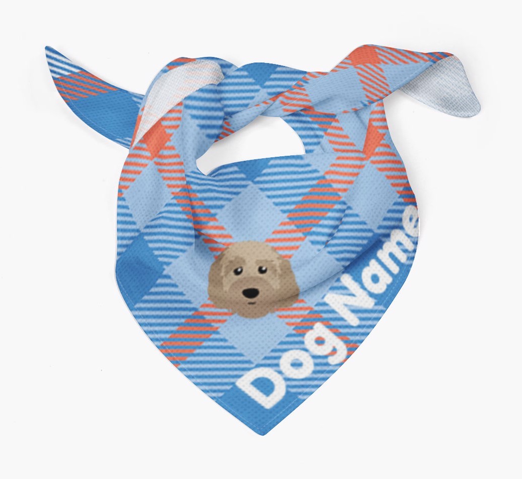 Personalized Plaid Dog Bandana for {dogsName}
