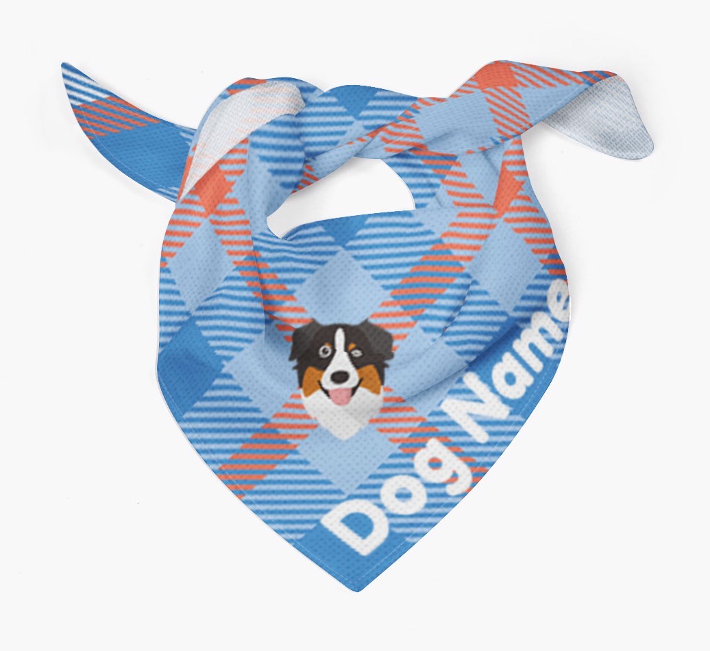 Personalized Plaid Dog Bandana for {dogsName}