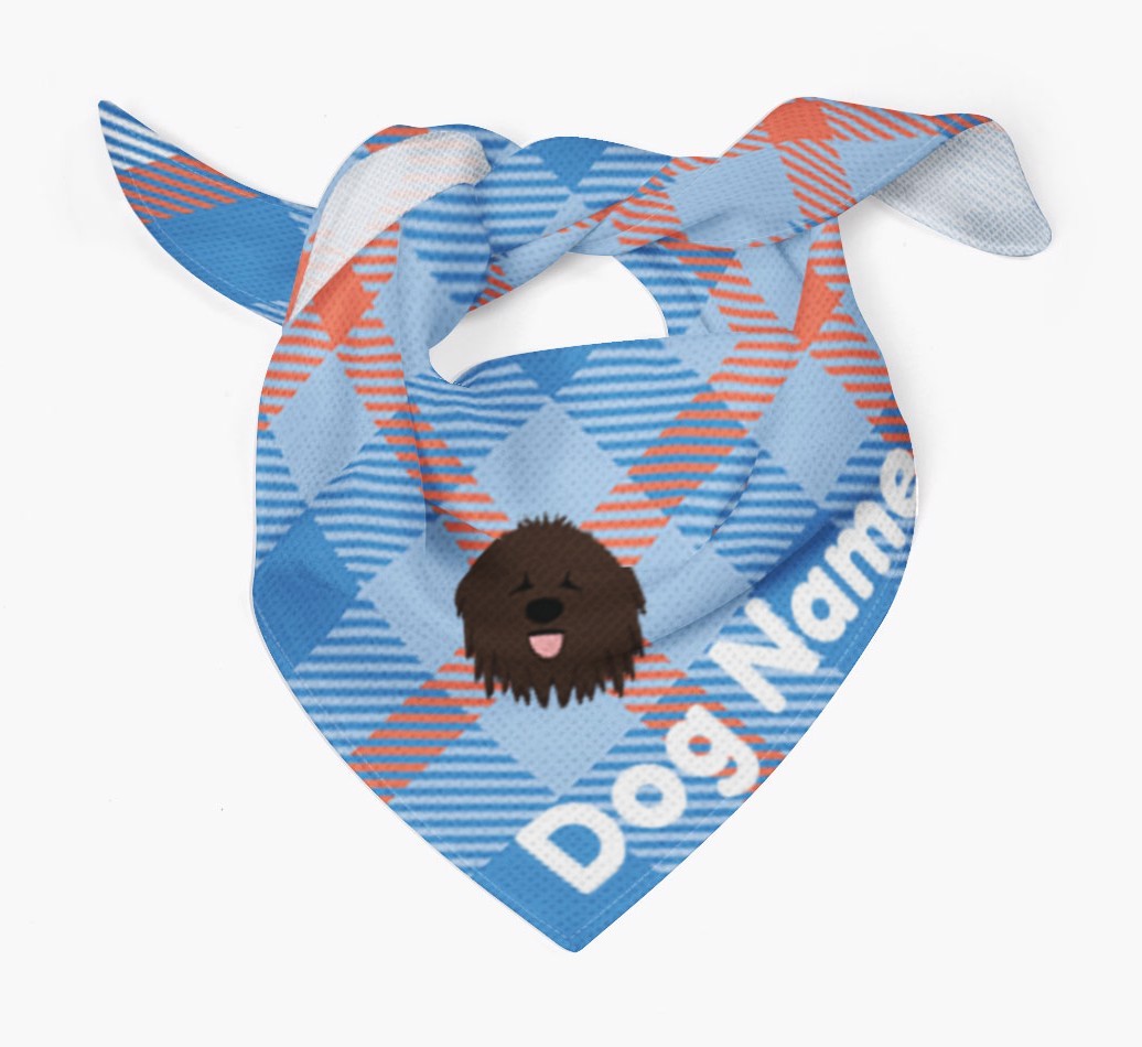 Personalized Plaid Dog Bandana for {dogsName}