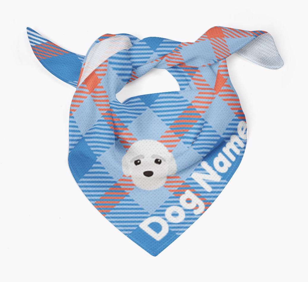 Personalized Plaid Dog Bandana for {dogsName}