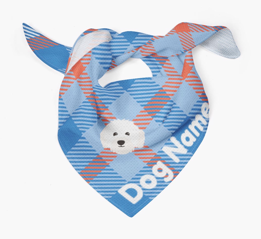 Personalized Plaid Dog Bandana for {dogsName}