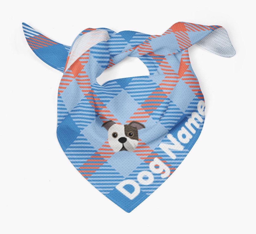 Personalized Plaid Dog Bandana for {dogsName}