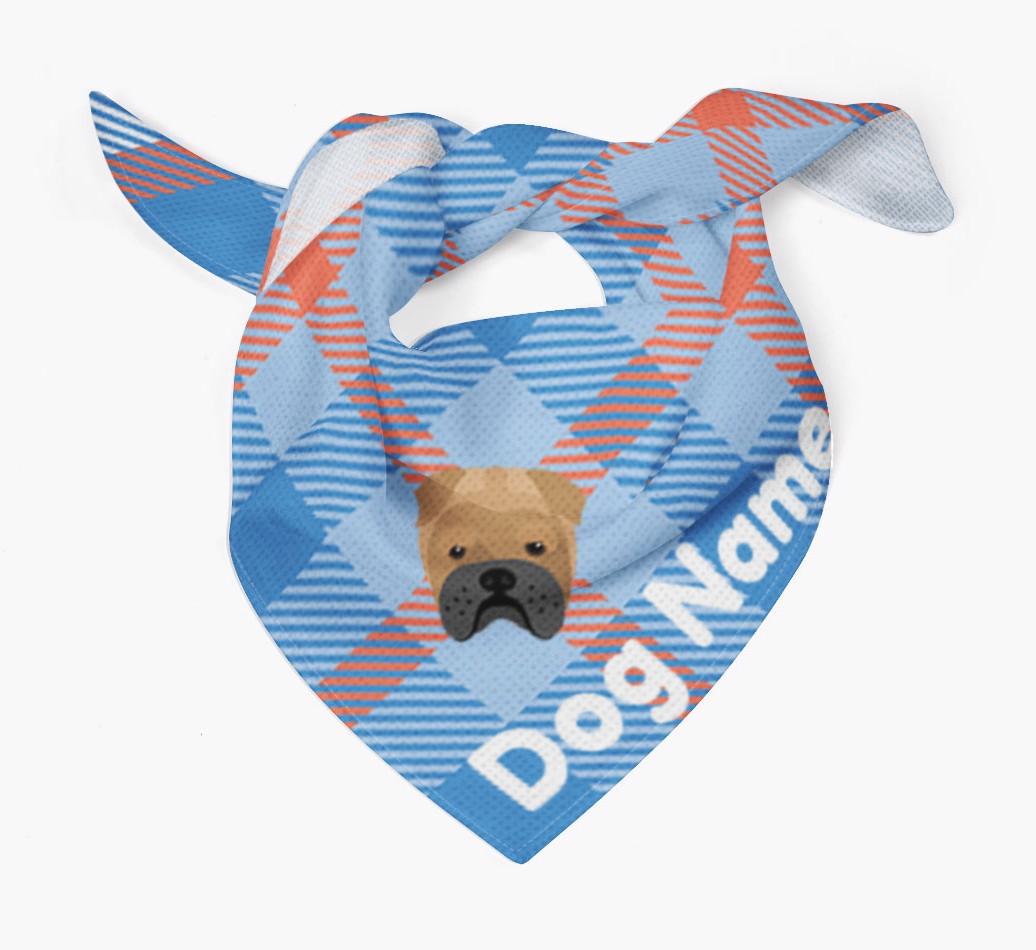 Personalized Plaid Dog Bandana for {dogsName}