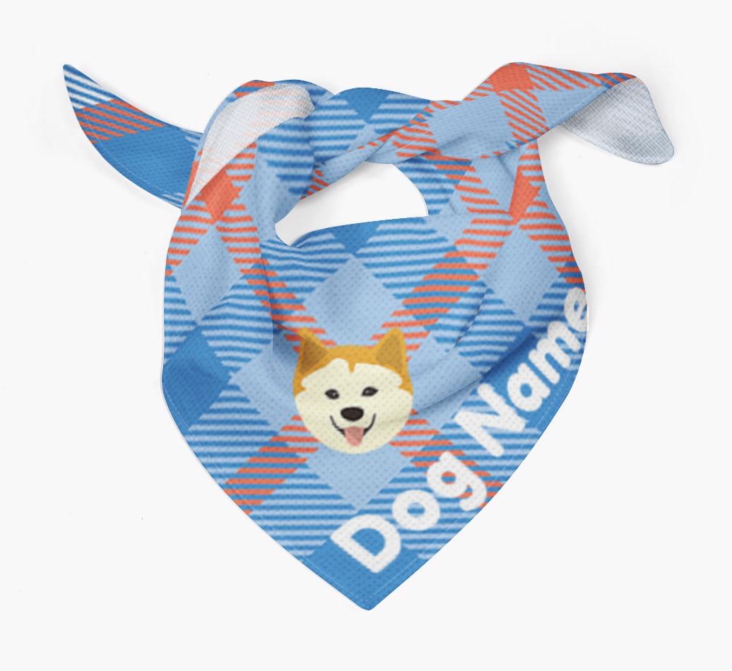 Personalized Plaid Dog Bandana for {dogsName}