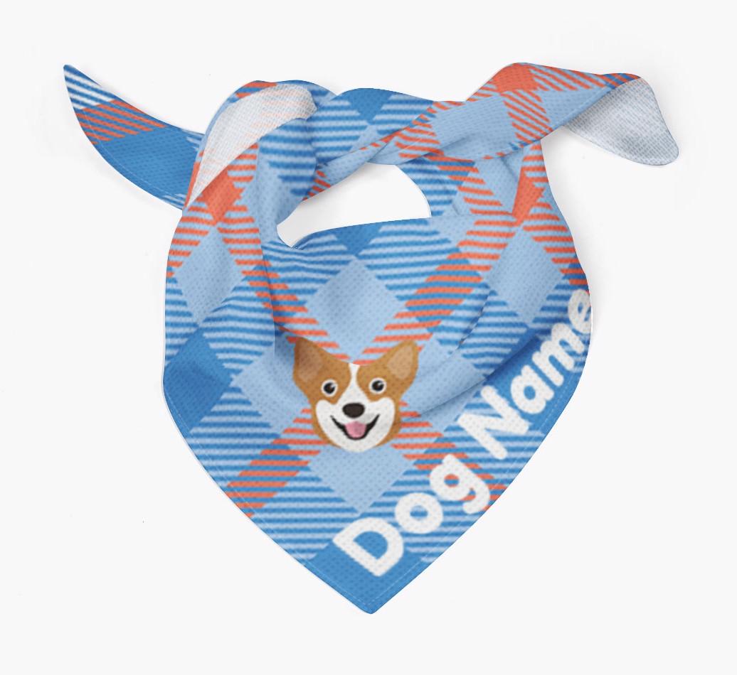 Personalized Plaid Dog Bandana for {dogsName}