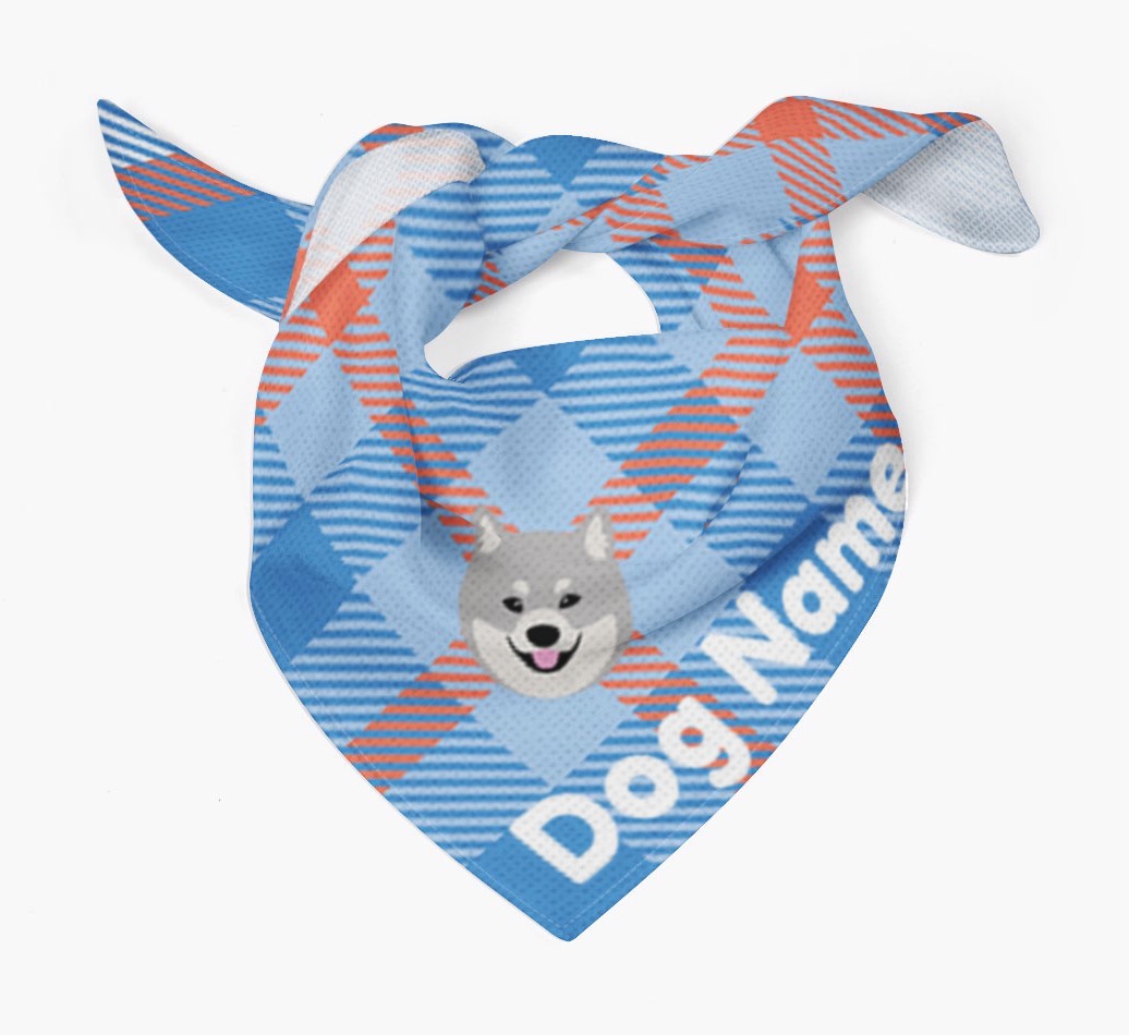 Personalized Plaid Dog Bandana for {dogsName}