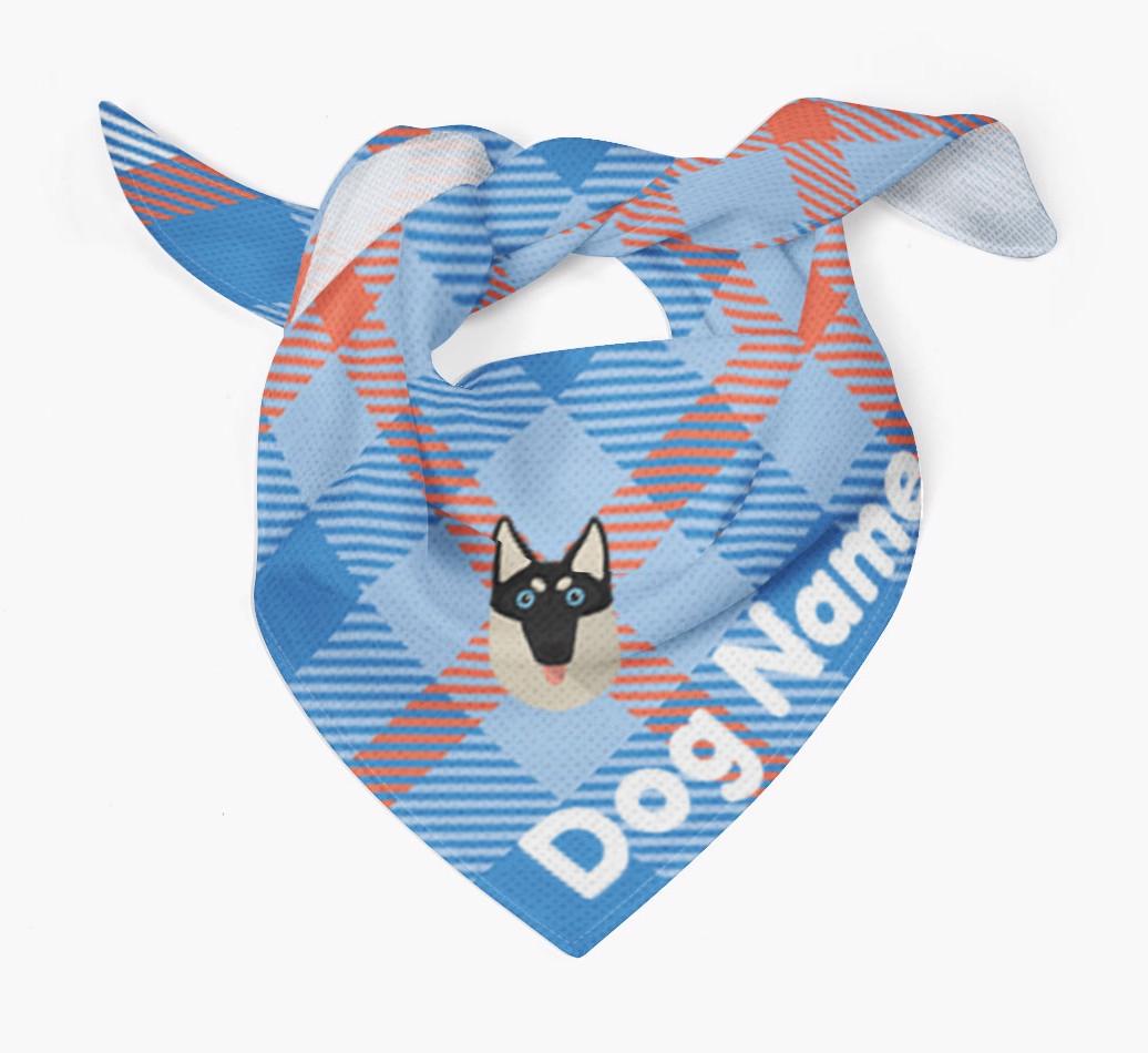 Personalized Plaid Dog Bandana for {dogsName}