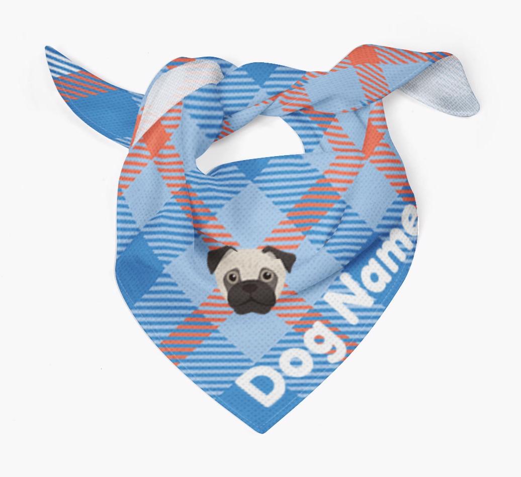 Personalized Plaid Dog Bandana for {dogsName}