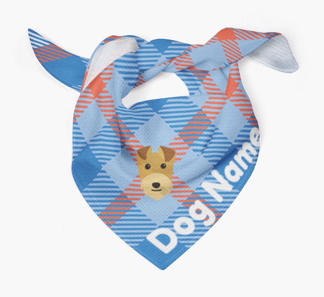 Personalized Plaid Dog Bandana for {dogsName}
