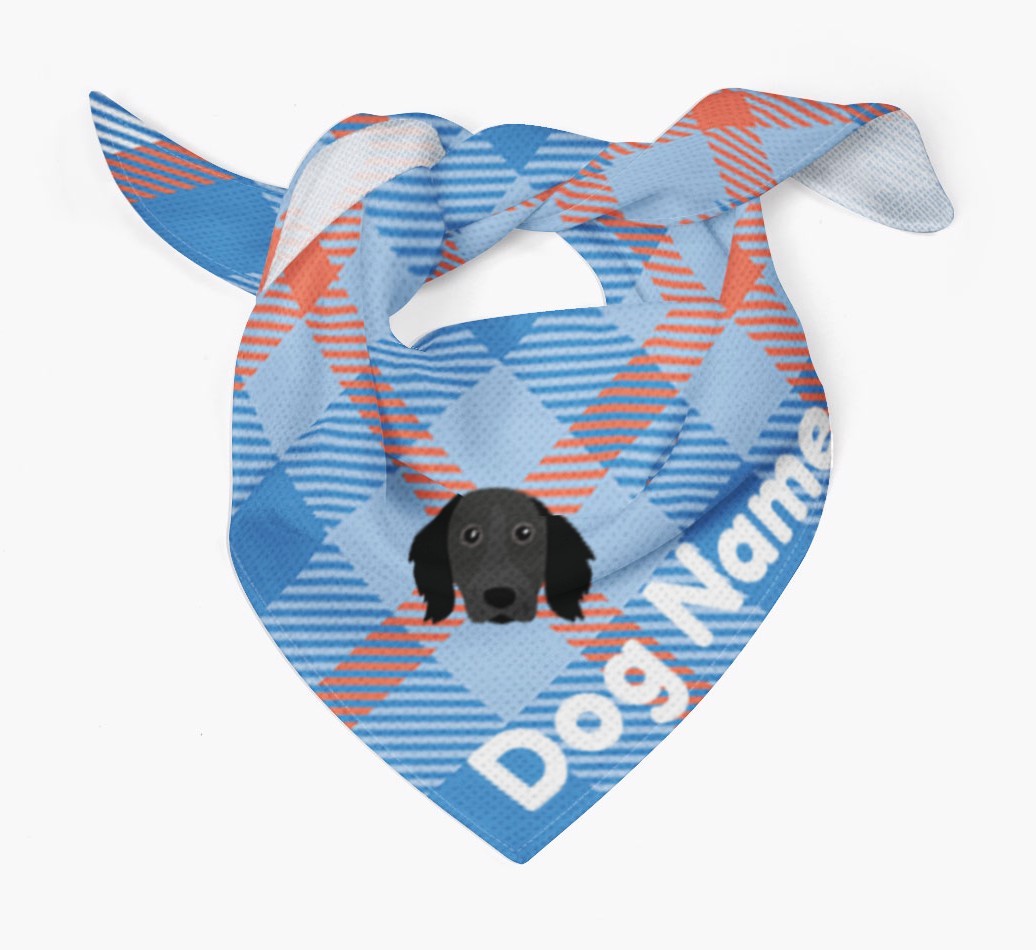 Personalized Plaid Dog Bandana for {dogsName}