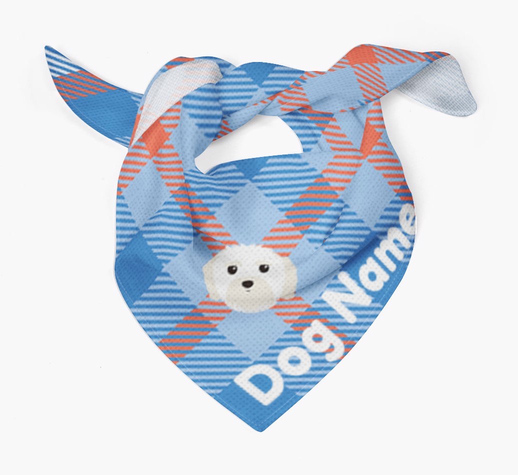 Personalized Plaid Dog Bandana for {dogsName}