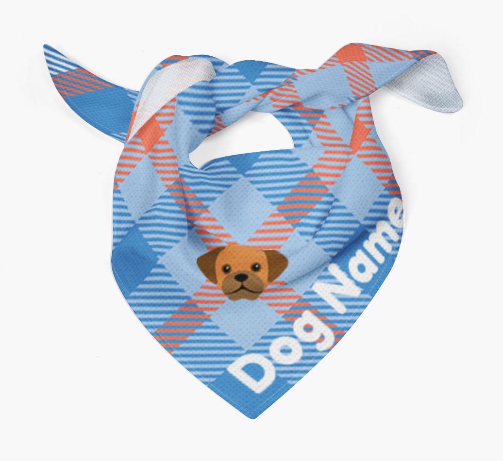 Personalized Plaid Dog Bandana for {dogsName}