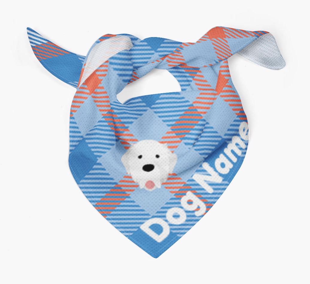 Personalized Plaid Dog Bandana for {dogsName}