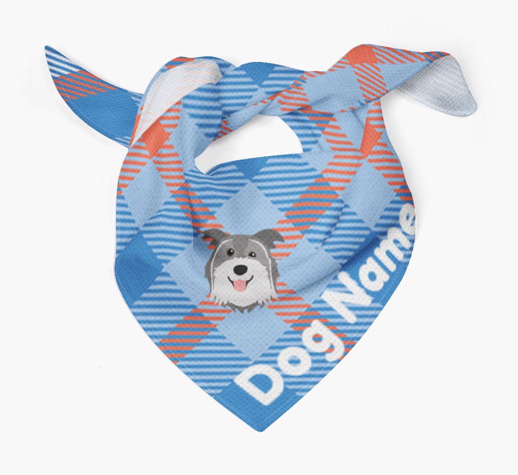 Personalized Plaid Dog Bandana for {dogsName}