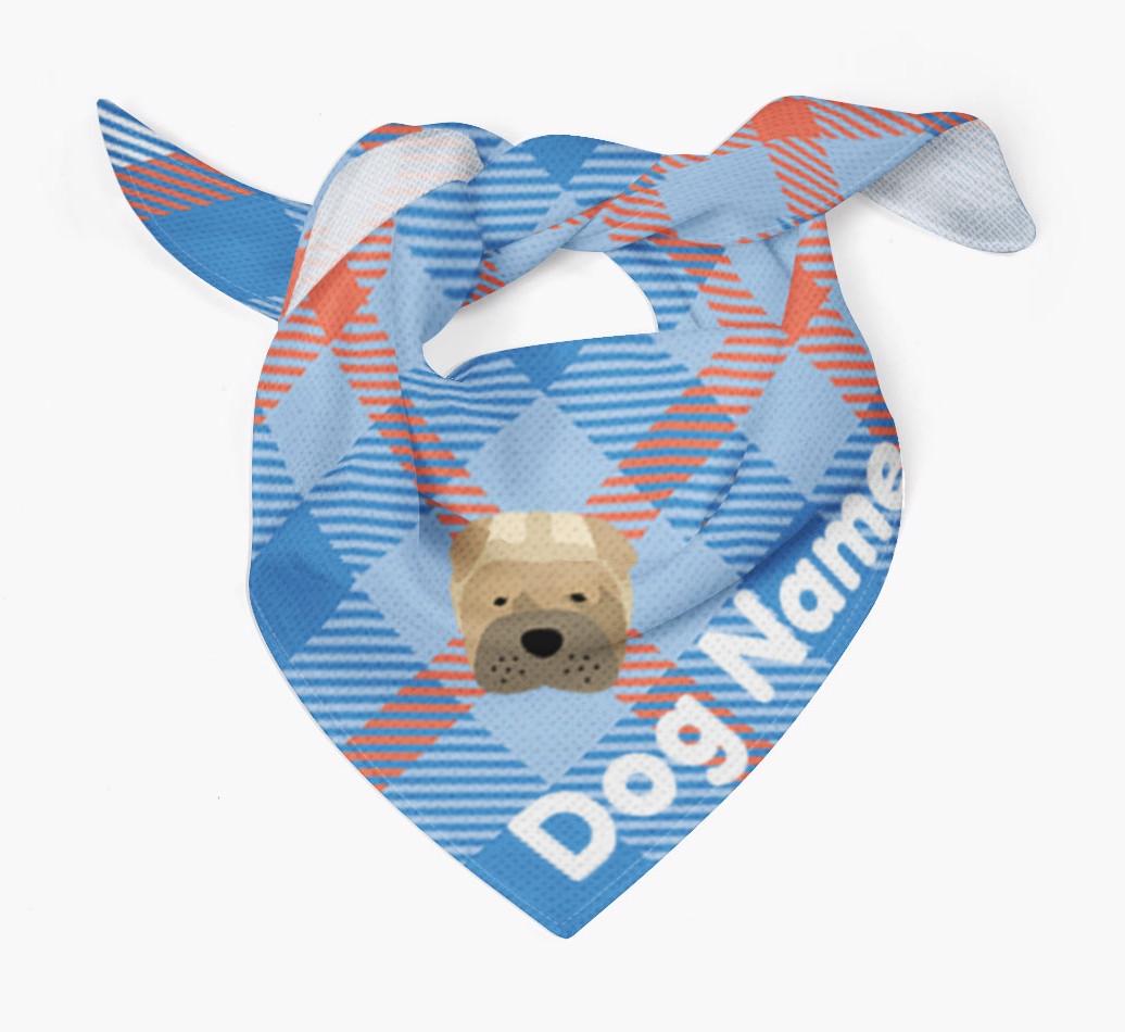 Personalized Plaid Dog Bandana for {dogsName}