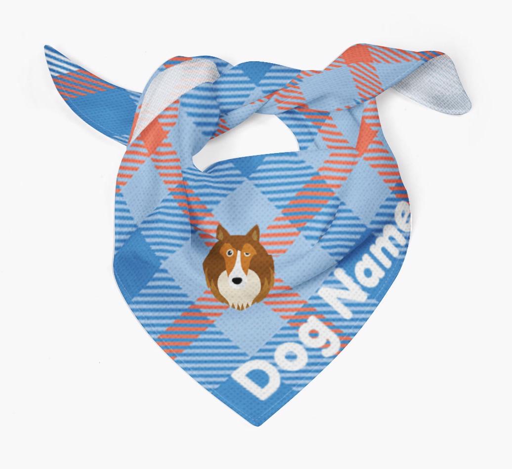 Personalized Plaid Dog Bandana for {dogsName}