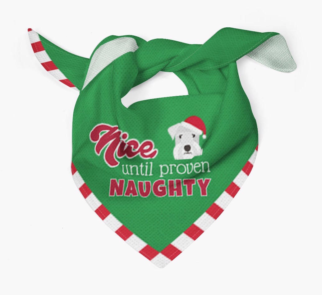 'Nice Until Proven Naughty' - Personalized {breedFullName} Bandana