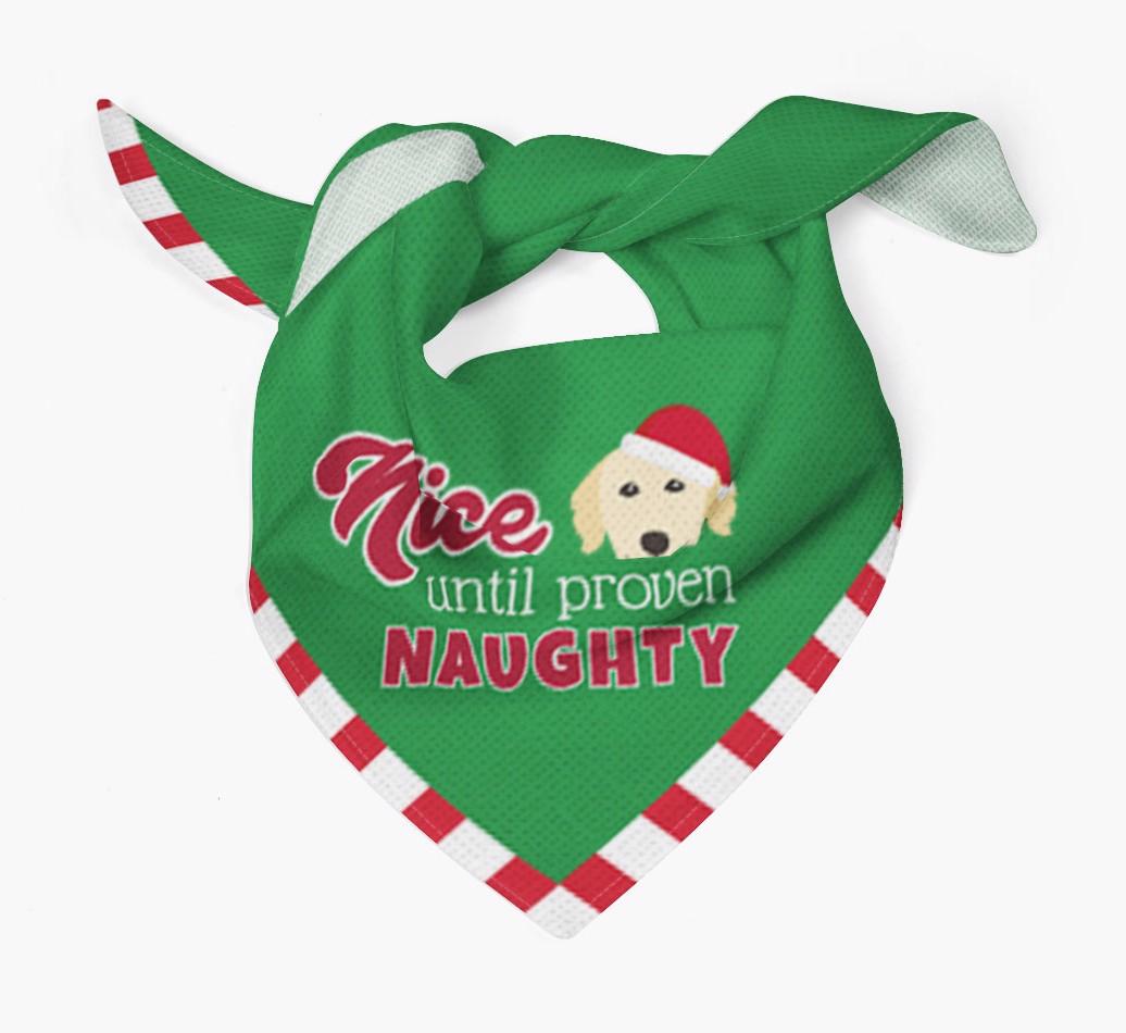 'Nice Until Proven Naughty' - Personalized {breedFullName} Bandana