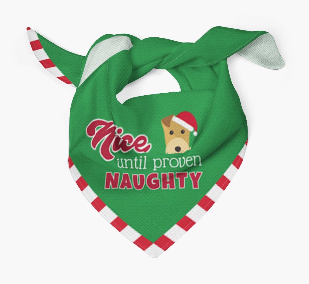 'Nice Until Proven Naughty' - Personalized {breedFullName} Bandana
