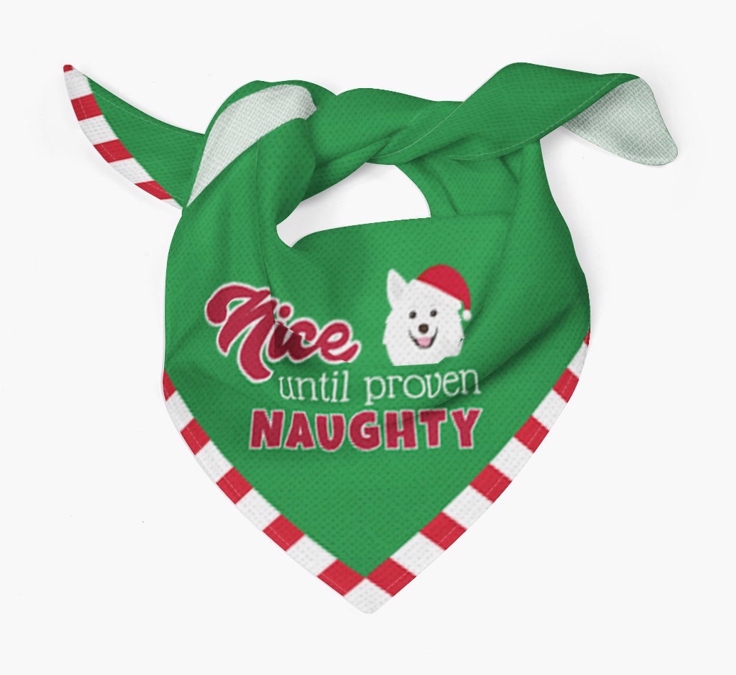 'Nice Until Proven Naughty' - Personalized {breedFullName} Bandana