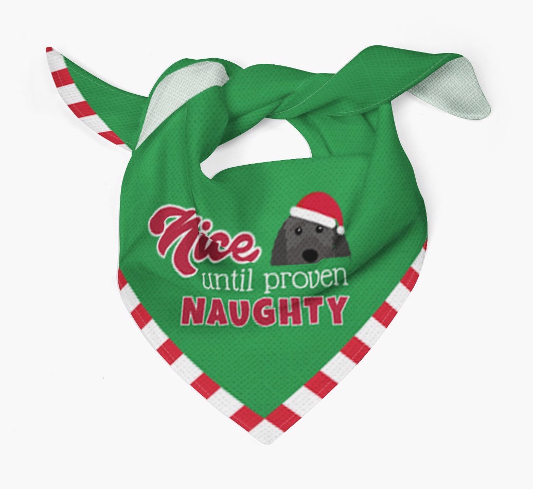 'Nice Until Proven Naughty' - Personalized {breedFullName} Bandana