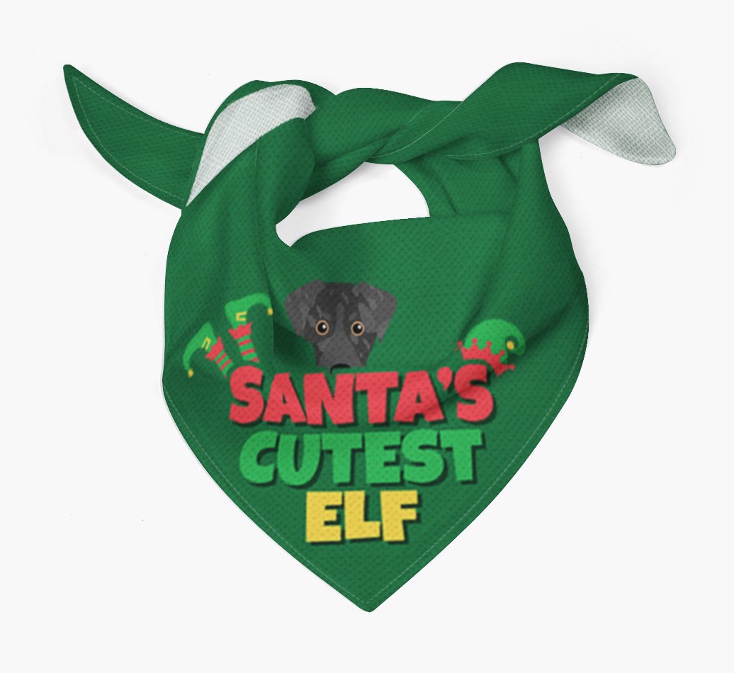 'Santa's Cutest Elf' - Personalized {breedFullName} Bandana