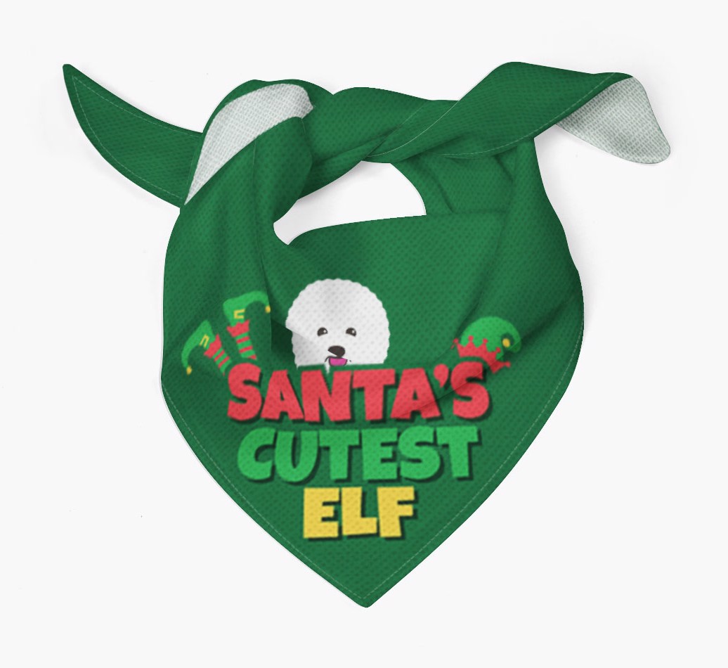 'Santa's Cutest Elf' - Personalised {breedFullName} Bandana
