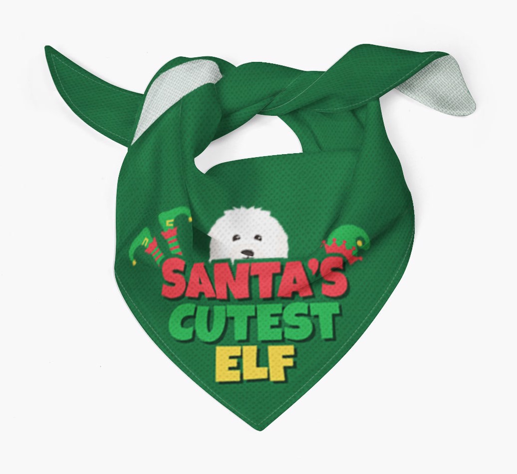 'Santa's Cutest Elf' - Personalised {breedFullName} Bandana