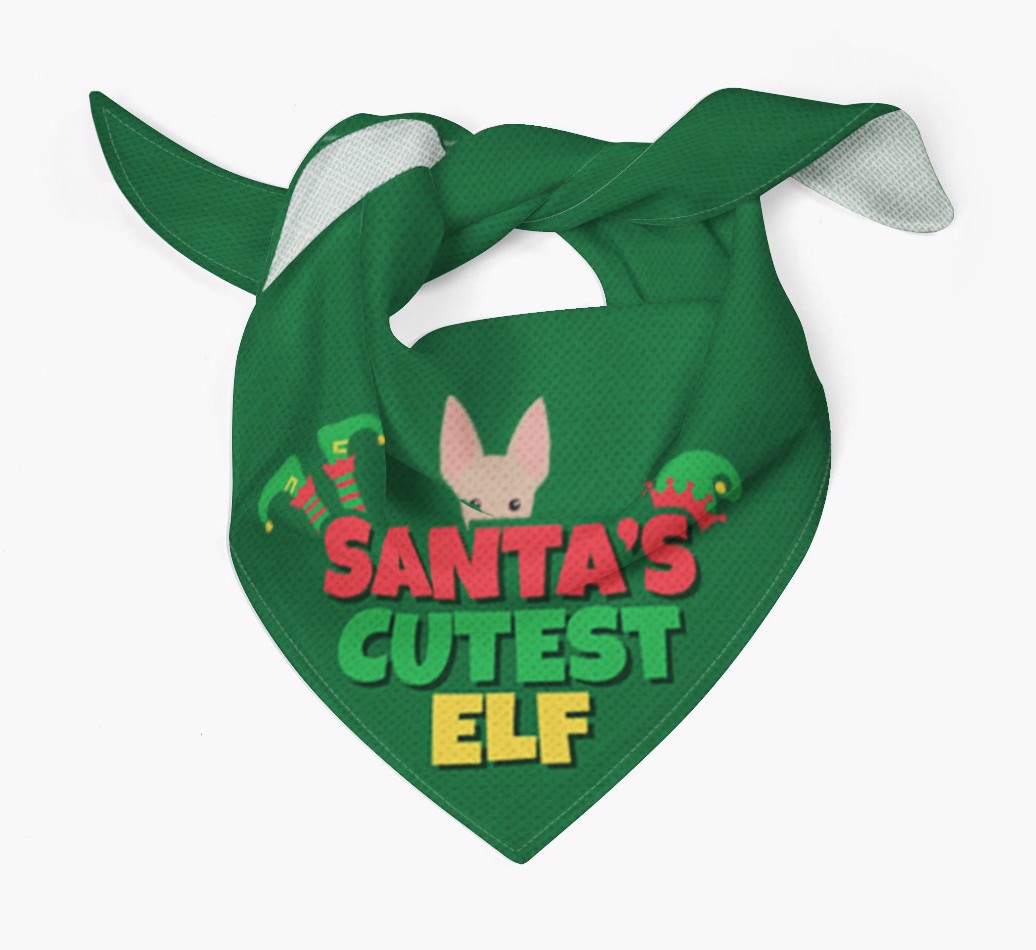 'Santa's Cutest Elf' - Personalized {breedFullName} Bandana