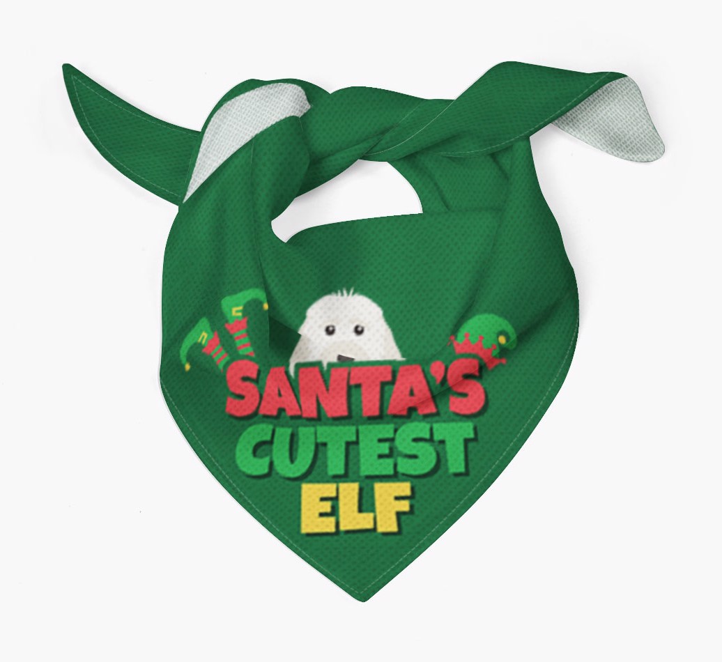 'Santa's Cutest Elf' - Personalized {breedFullName} Bandana