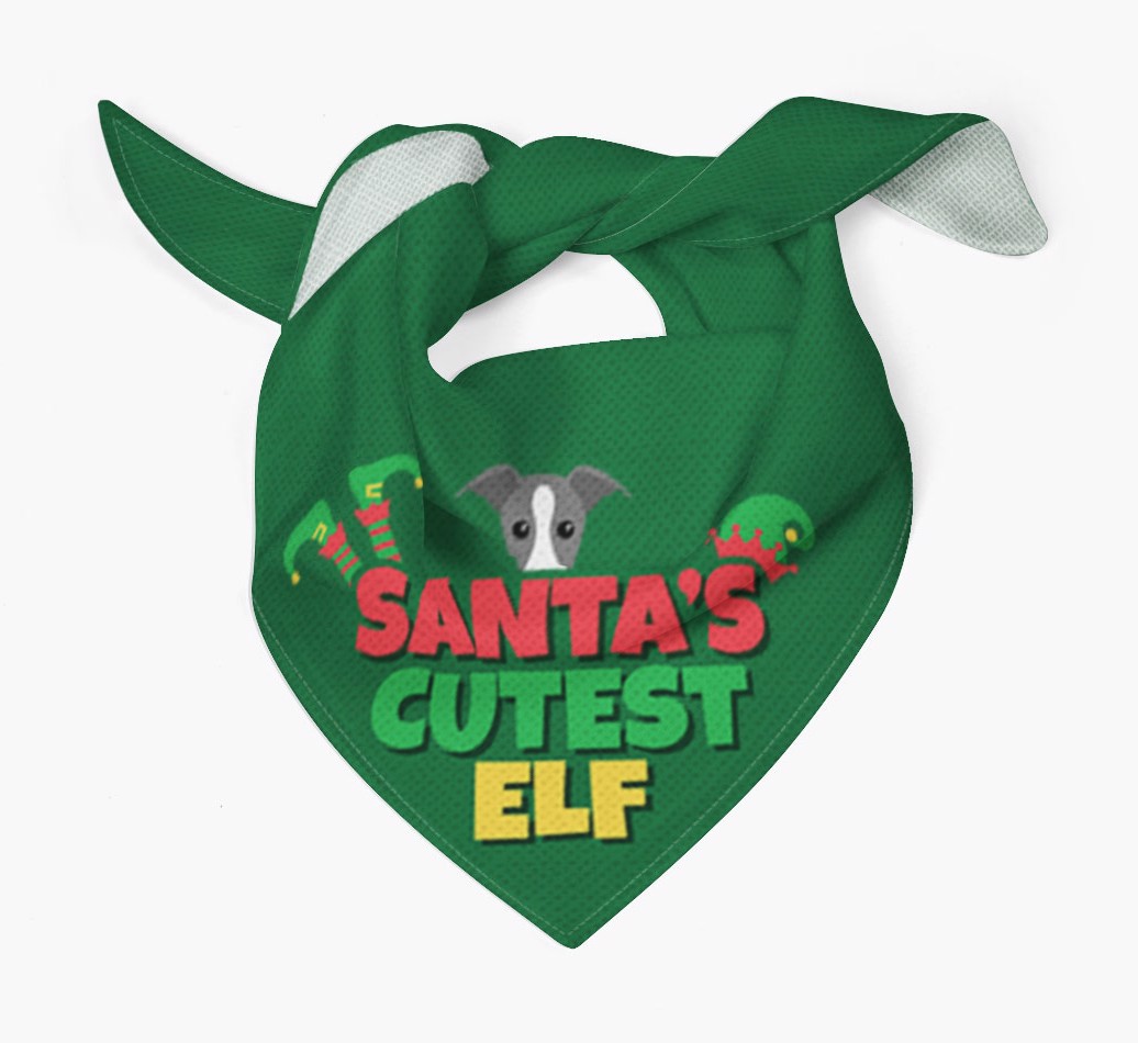 'Santa's Cutest Elf' - Personalized {breedFullName} Bandana