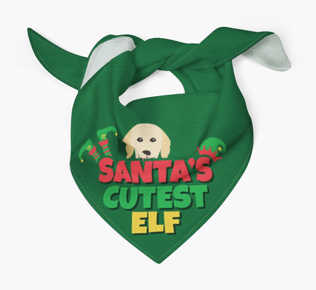 'Santa's Cutest Elf' - Personalised {breedFullName} Bandana