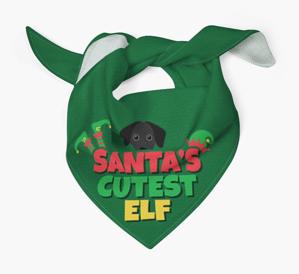 'Santa's Cutest Elf' - Personalized {breedFullName} Bandana