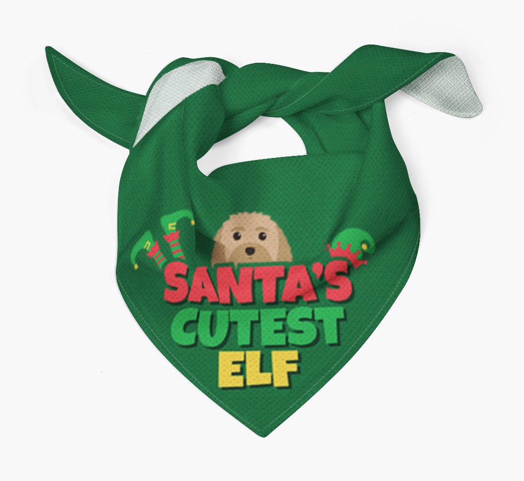 'Santa's Cutest Elf' - Personalized {breedFullName} Bandana