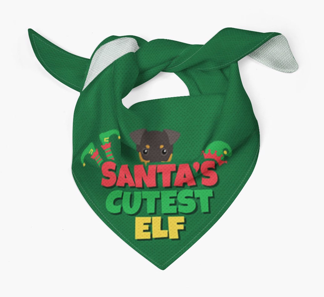 'Santa's Cutest Elf' - Personalized {breedFullName} Bandana