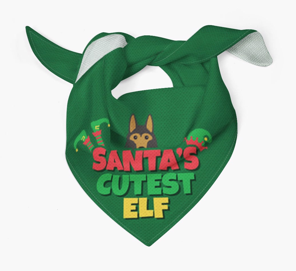 'Santa's Cutest Elf' - Personalized {breedFullName} Bandana
