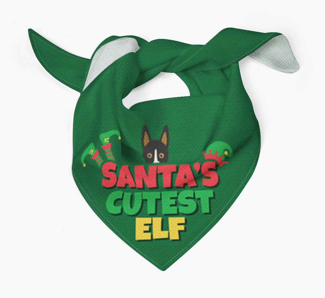 'Santa's Cutest Elf' - Personalized {breedFullName} Bandana