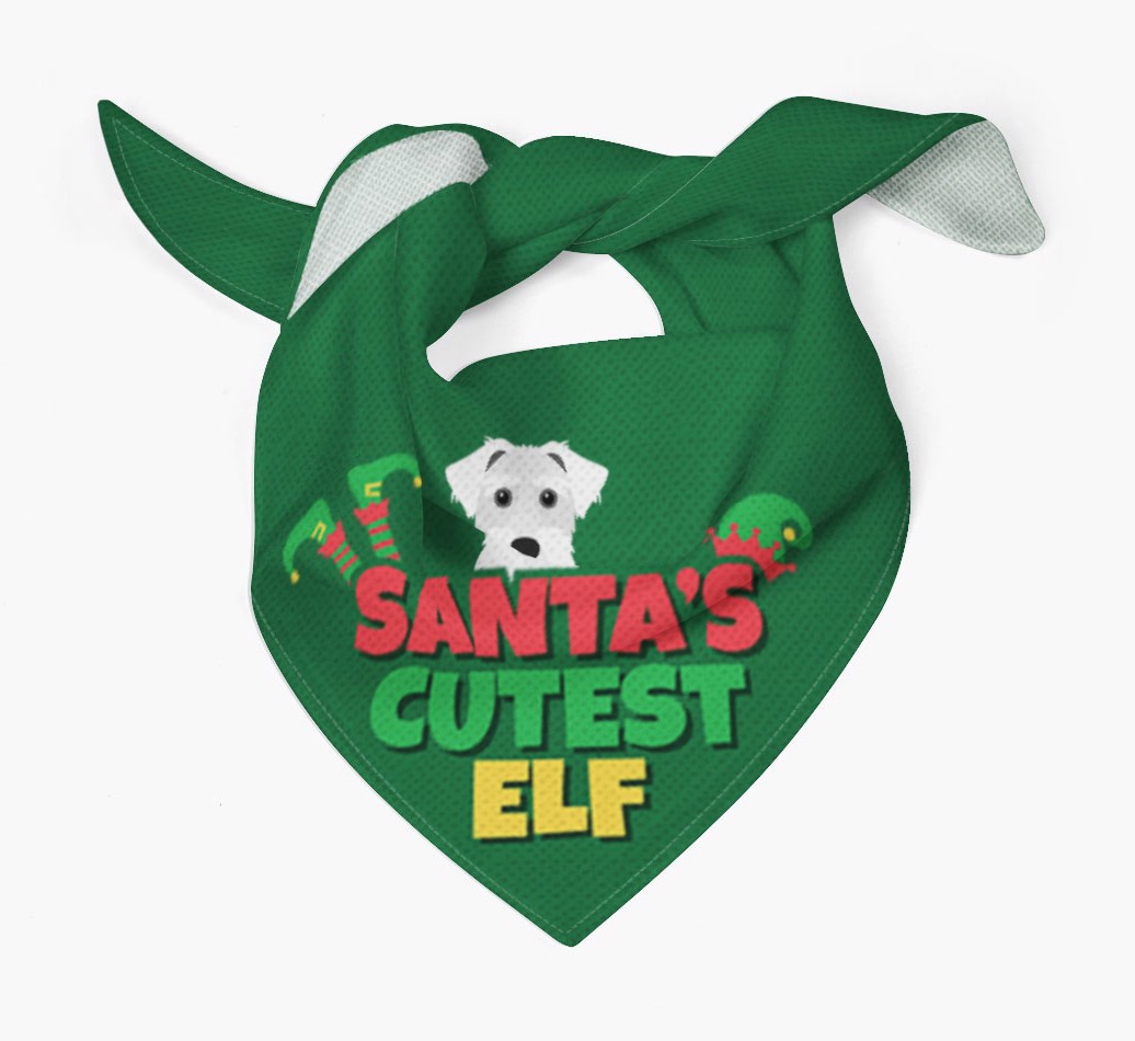 'Santa's Cutest Elf' - Personalised {breedFullName} Bandana