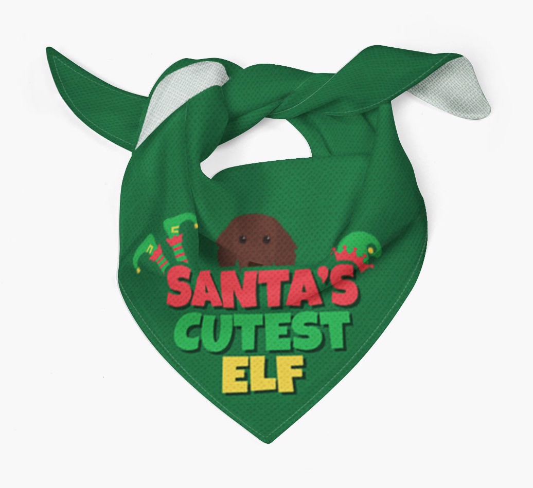 'Santa's Cutest Elf' - Personalized {breedFullName} Bandana
