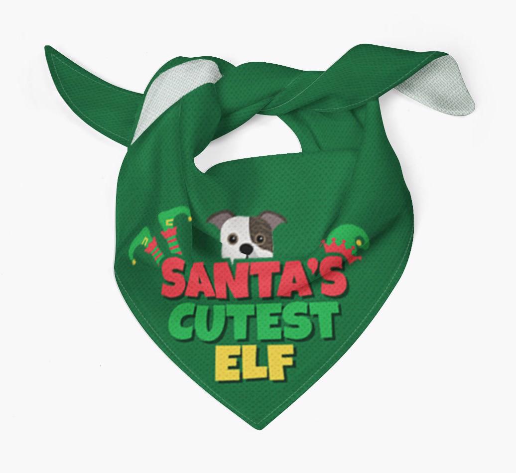 'Santa's Cutest Elf' - Personalized {breedFullName} Bandana