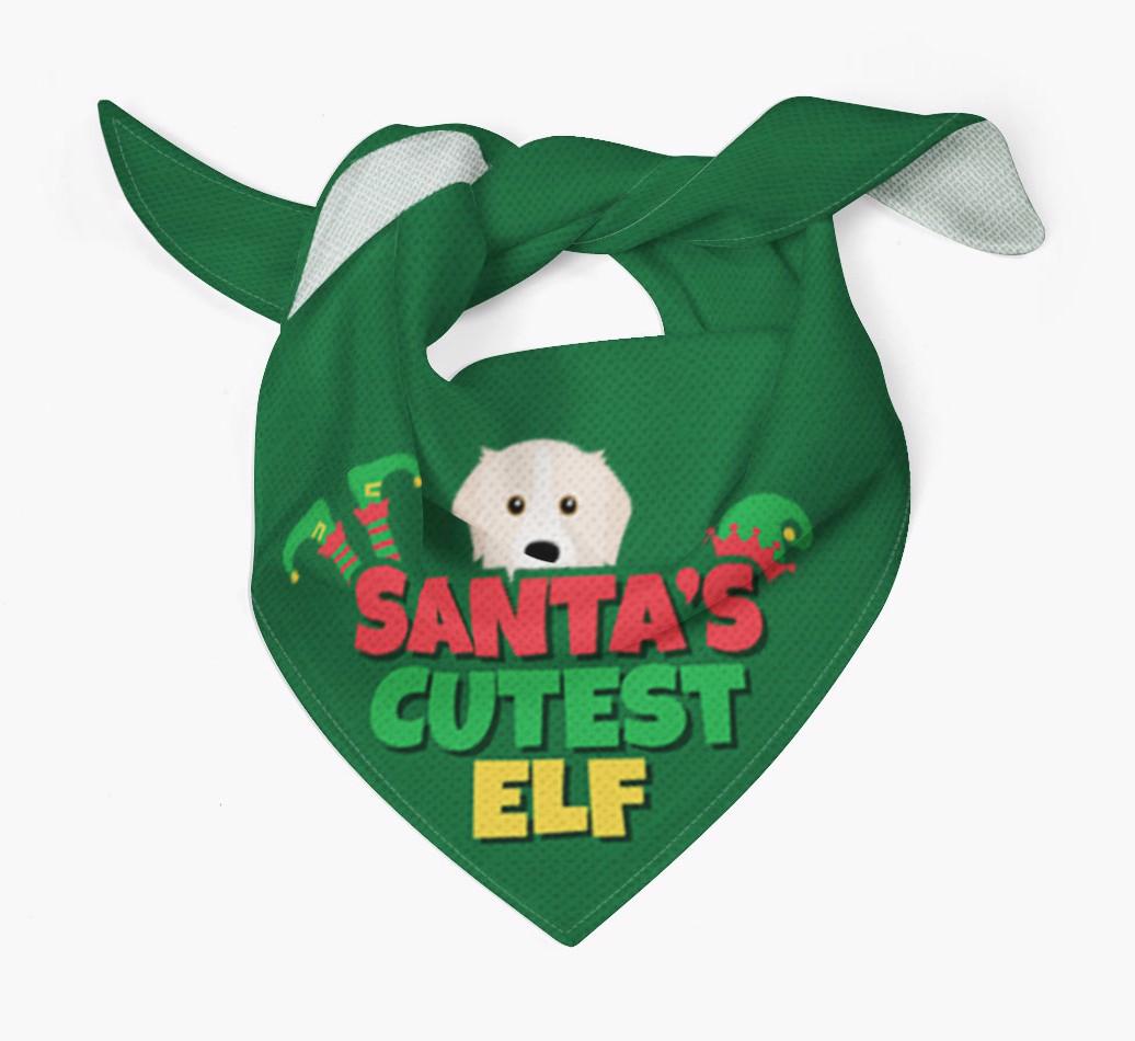 'Santa's Cutest Elf' - Personalized {breedFullName} Bandana